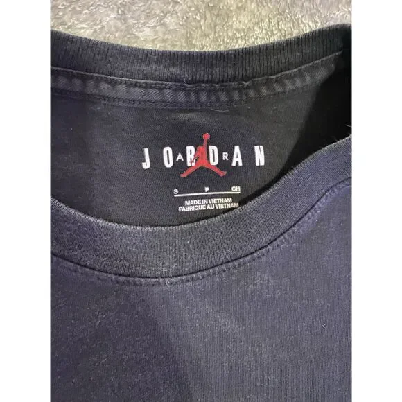 JORDAN Holiday Plaid Black T-Shirt Nike Sz Small DV1433-010 - Picture 3 of 7